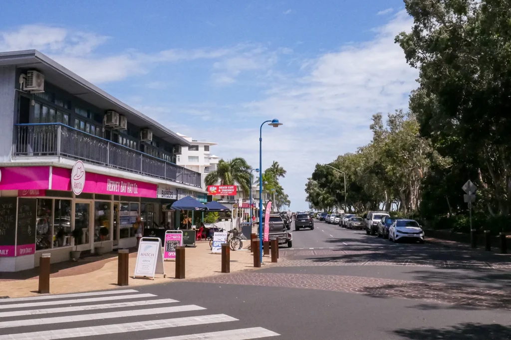 shops in main street of hervey bay urangan pier